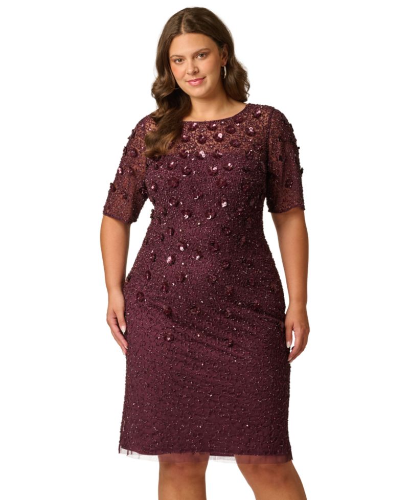 Plus Size Embellished Sheath Dress