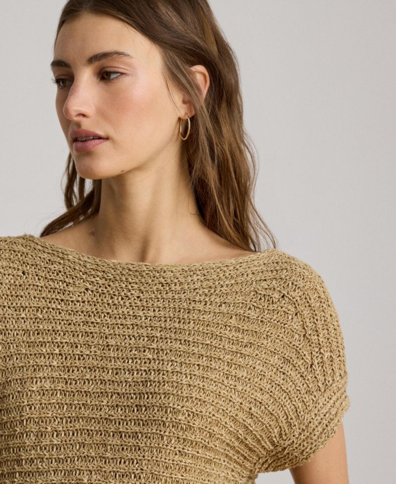 Women's Boat Neck Dropped Shoulder Sweater