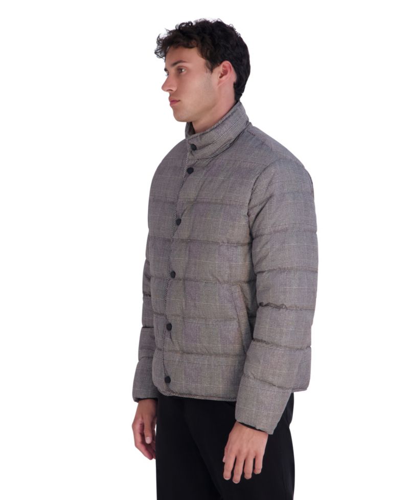 Men's Plaid Lightweight Puffer Jacket