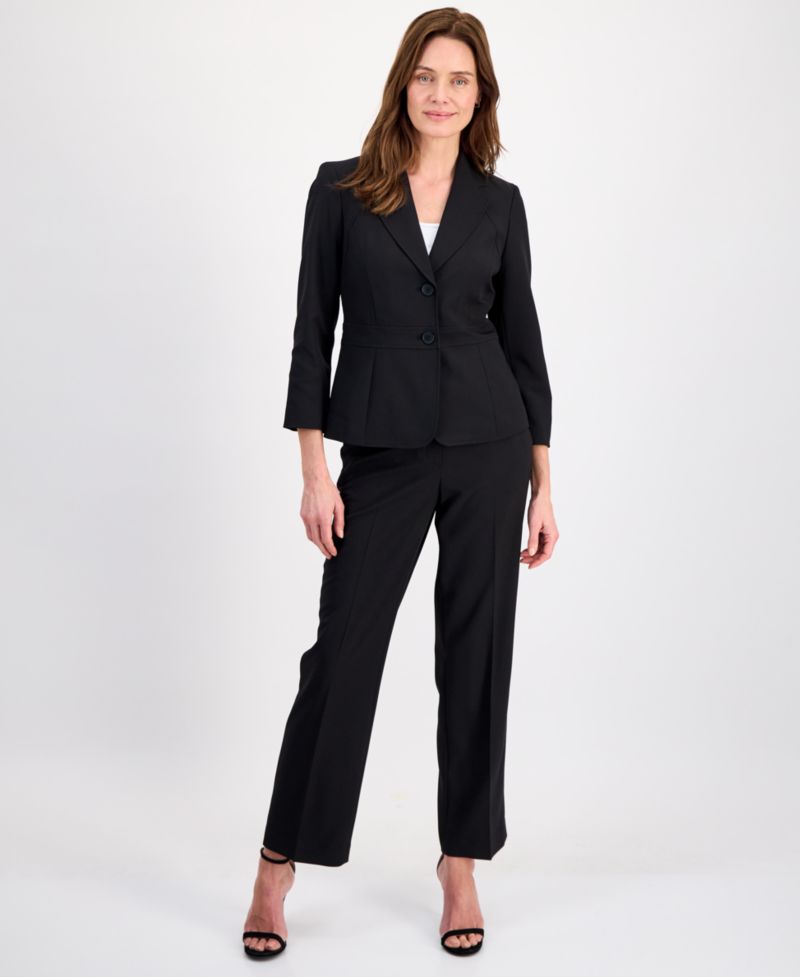 Women's Two-Button Waist-Inset 2 Piece Pantsuit