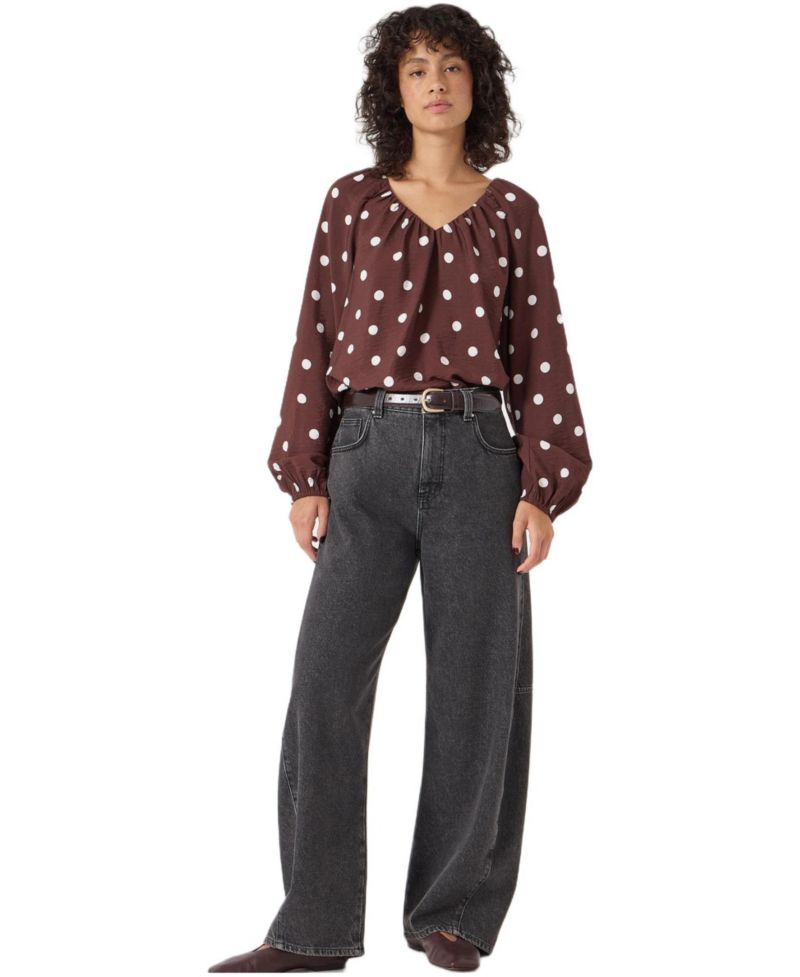 Women's Printed Airflow V Neck Blouse