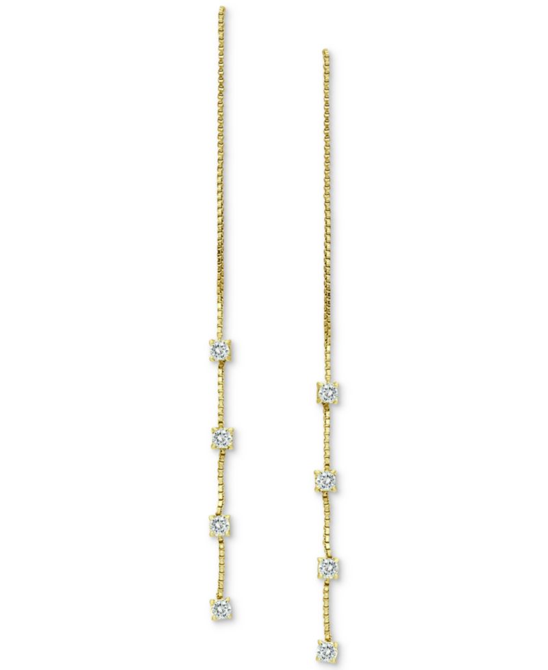 Cubic Zirconia Threader Earrings