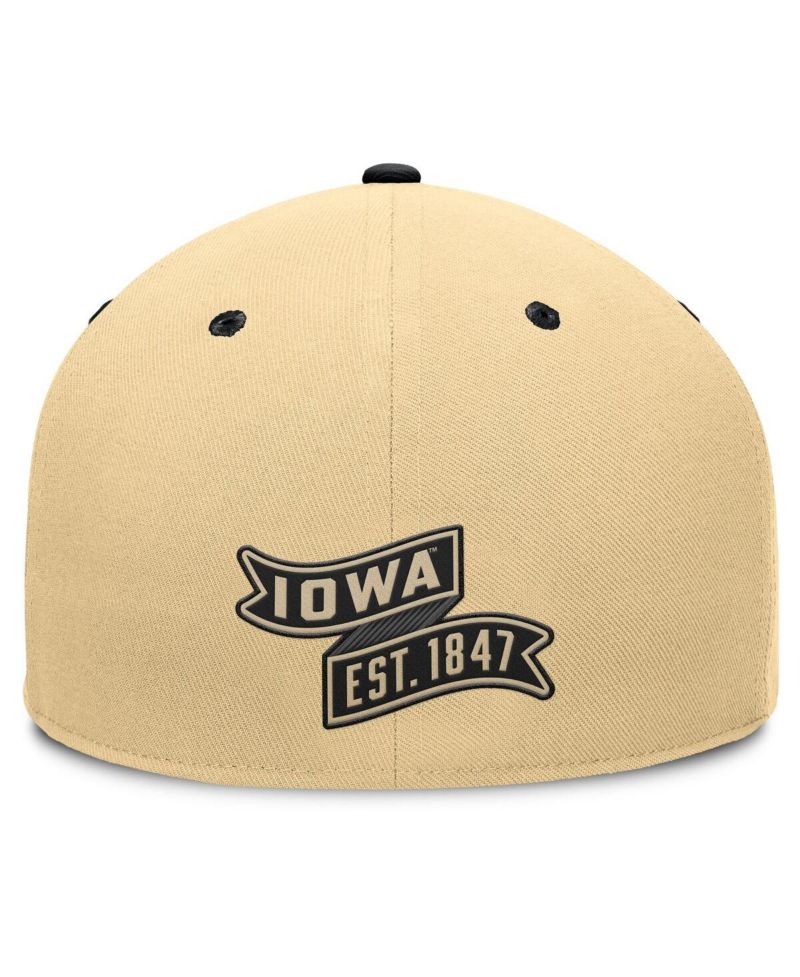 Men's Khaki/Black Iowa Hawkeyes Balance Fitted Hat