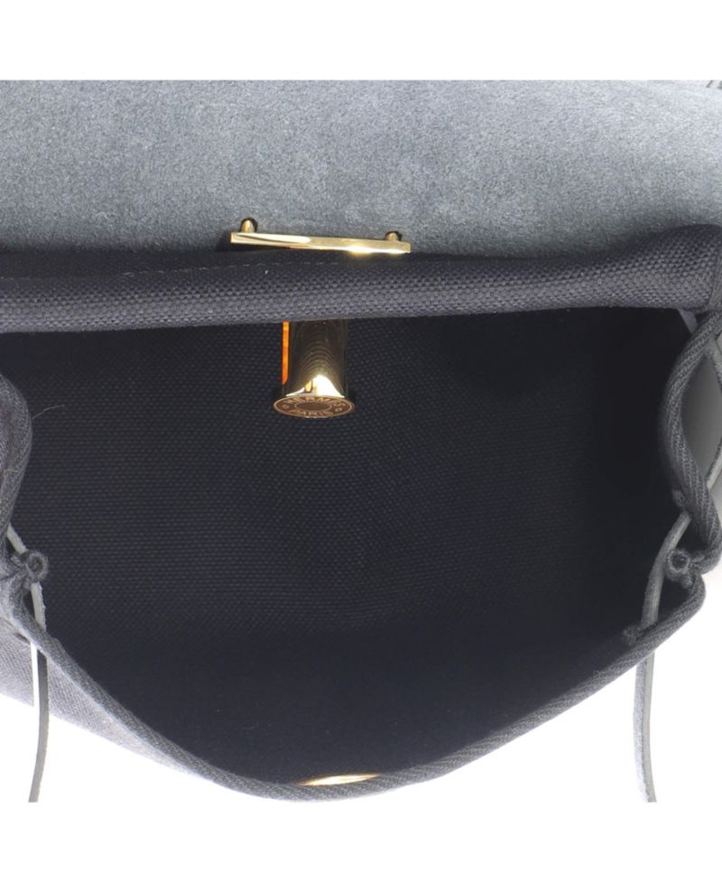 Pre-Owned Hermes 20 Herbag Zip Toile and Leather