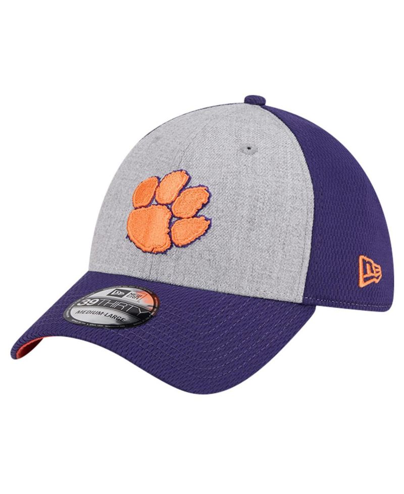 Men's Heather Gray/Purple Clemson Tigers Two-Tone 39THIRTY Flex Hat