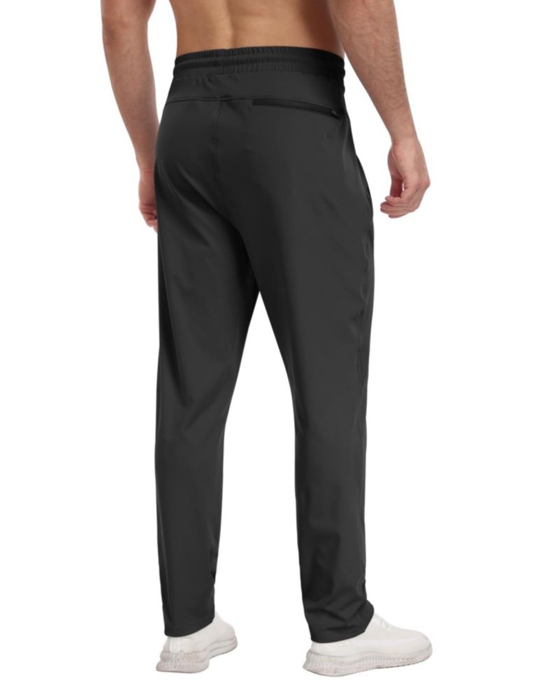 3 Pack Mens Athletic Pants with Zipper Pockets Running Gym Joggers