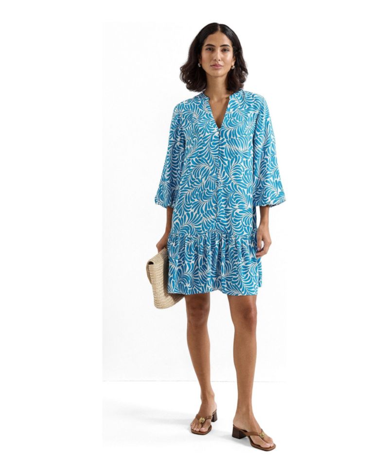 Women's Phoebe V-Neck Tiered-Hem 3/4-Sleeve Mini Dress