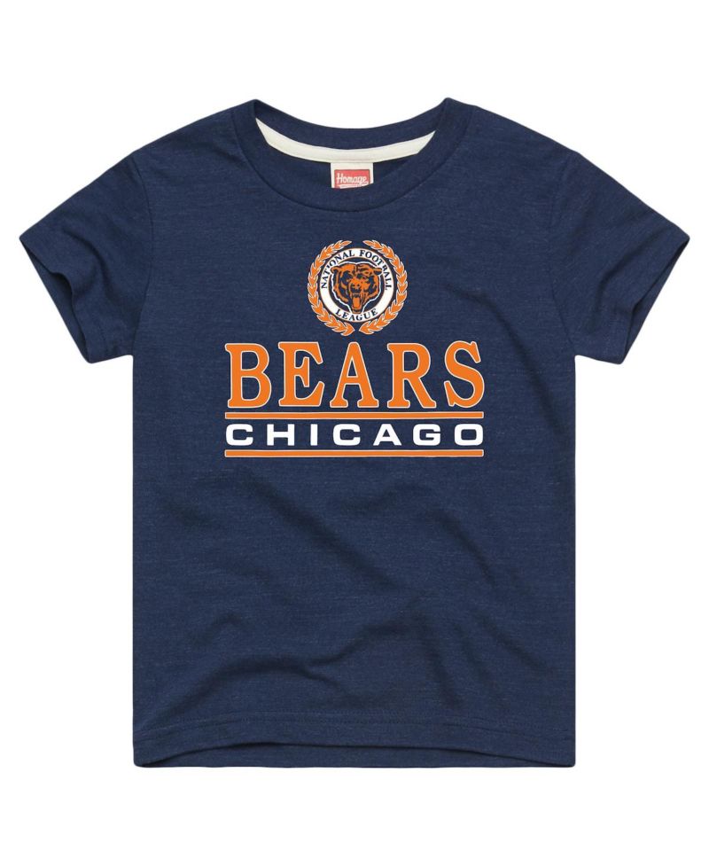 Big Boys and Girls Navy Chicago Bears Crest Tri-Blend T-Shirt