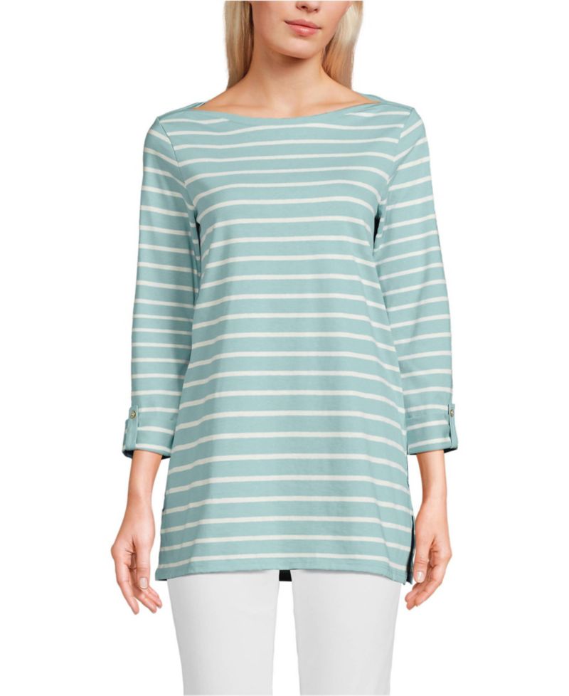 Women's Supima Cotton Adjustable 3/4 Sleeve Boatneck Tunic