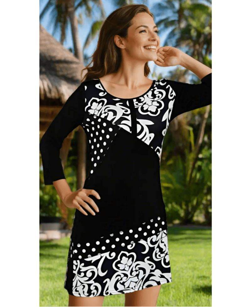 Women's Damask Print Knit Dress