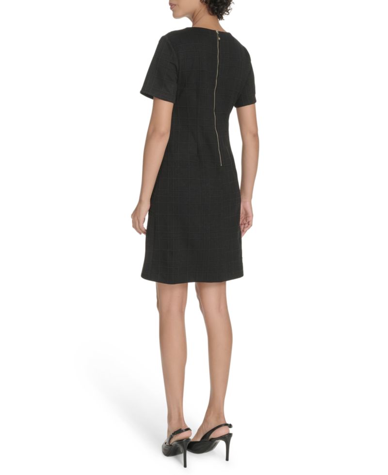 Women's Short Sleeve Knit Shift Dress