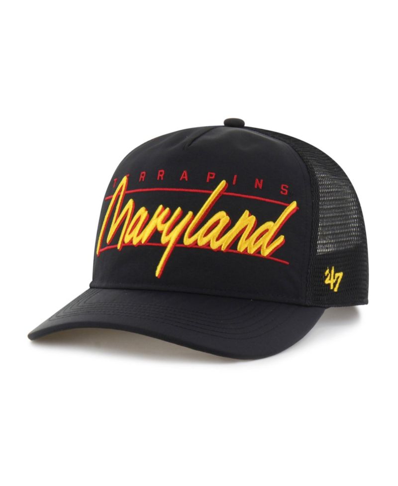 Men's and Women's Black Maryland Terrapins Brrr Condor Mesh Hitch Adjustable Hat