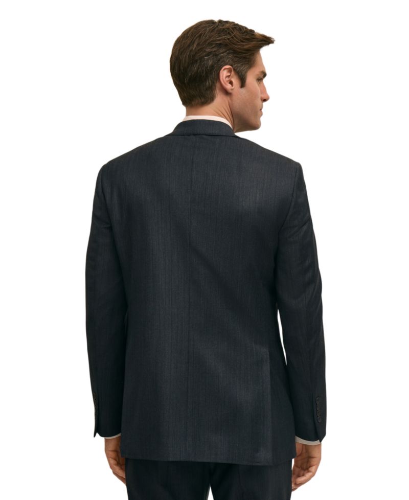 Brooks Brothers Men's Classic-Fit Stretch Pinstripe Wool Blend Suit Separates Jacket