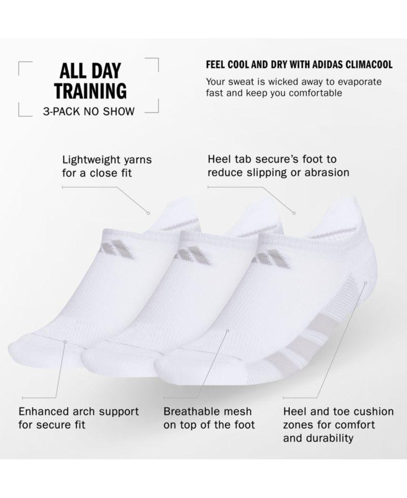 Women's 3-Pk. All Day Training No Show Socks