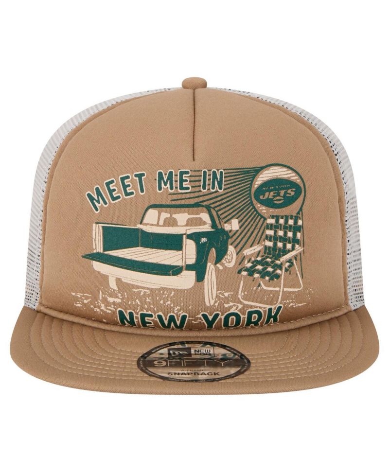 Men's Tan New York Jets Meet Me 9FIFTY Snapback Hat