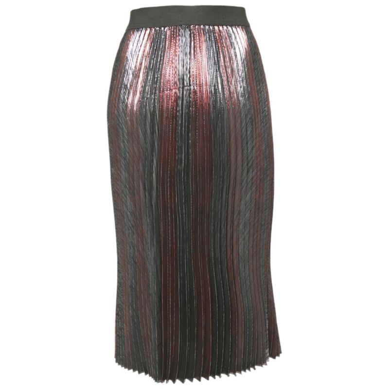 Women's Metallic Lurex Pliss&eacute Midi Joyce Skirt