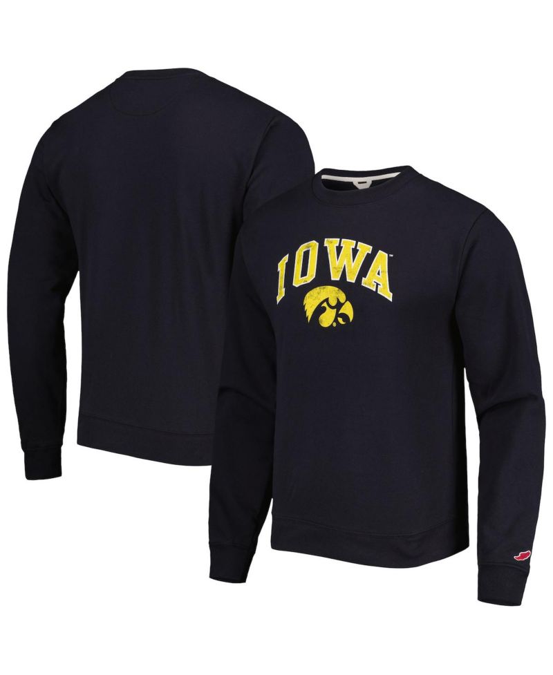 Men's Black Iowa Hawkeyes 1965 Arch Essential Pullover Sweatshirt