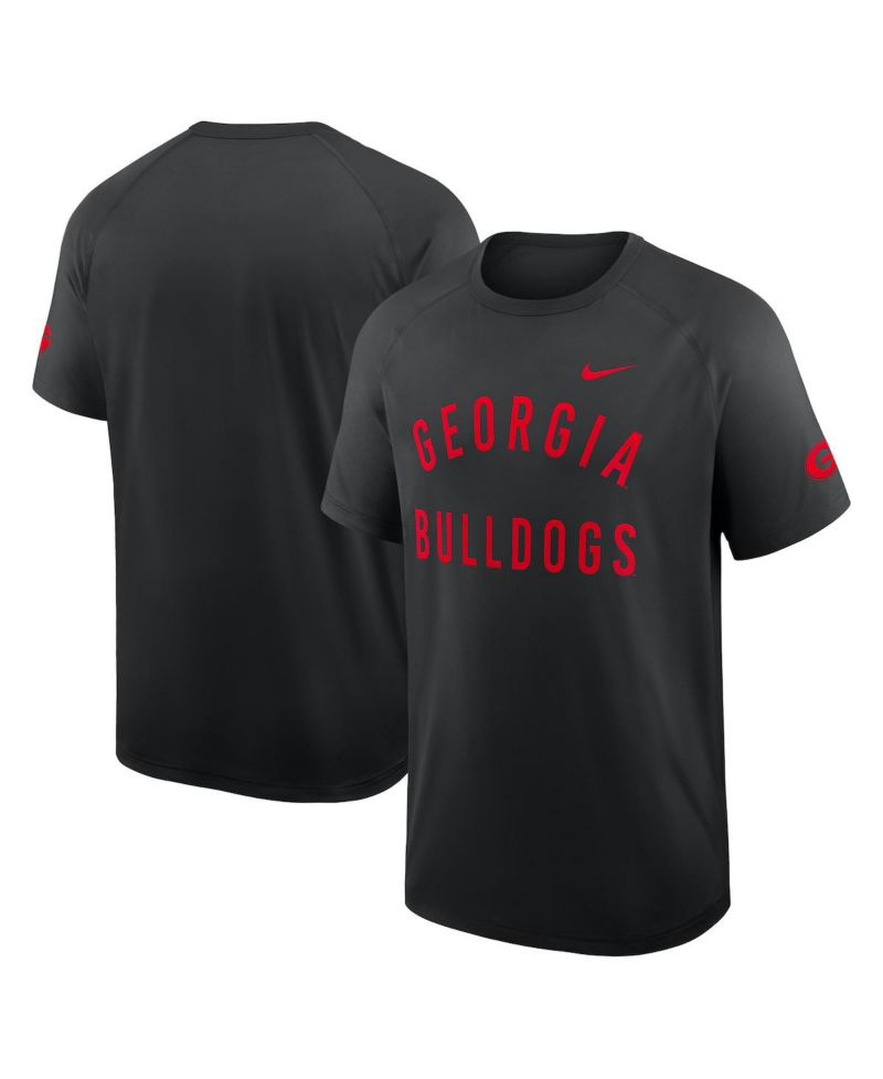 Men's Black Georgia Bulldogs Ready Raglan Premium Performance T-Shirt