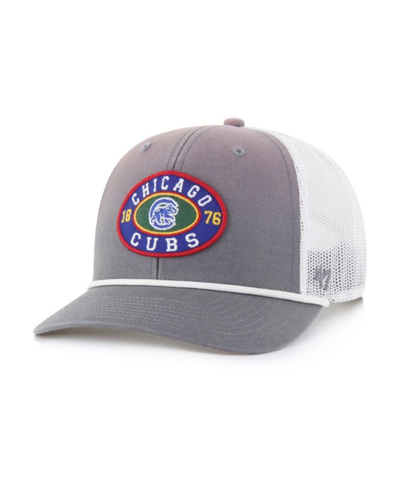 Men's Gray/White Chicago Cubs Tide Sweep Rope Trucker Adjustable Hat