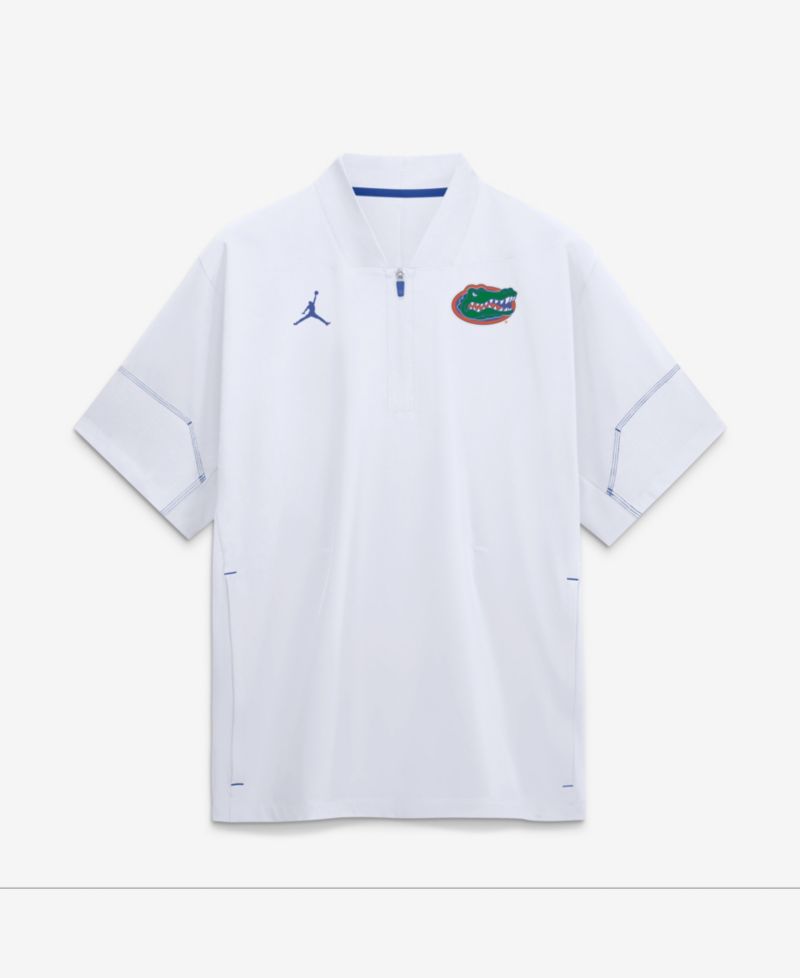 Men's White Florida Gators 2026 Sideline Short Sleeve Quarter-Zip Coaches Jacket