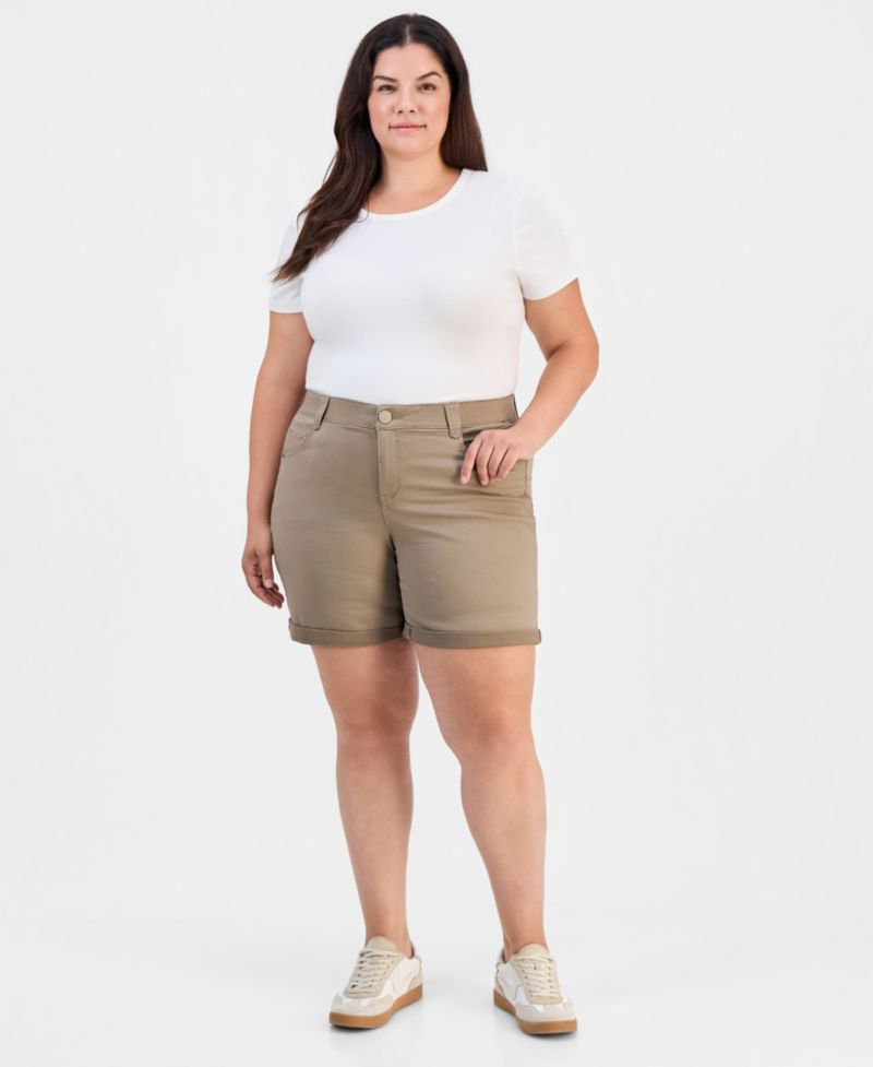 Trendy Plus Size AbSolution Mid-Rise Shorts