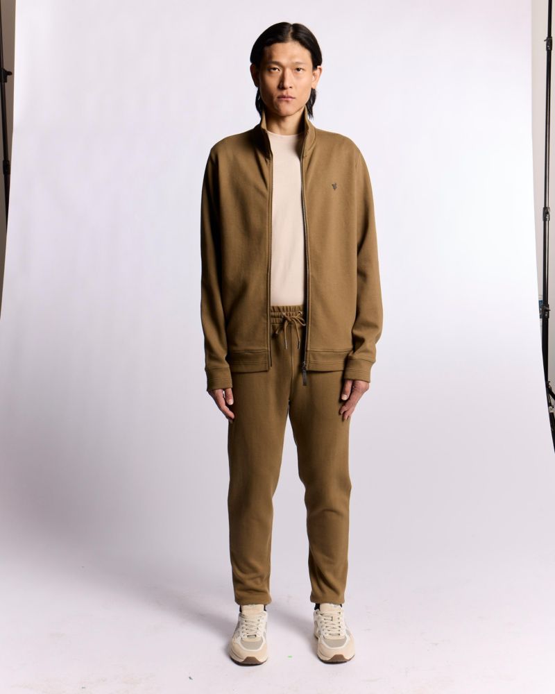 Men's Diagonal Weave Zip Through Sweatshirt