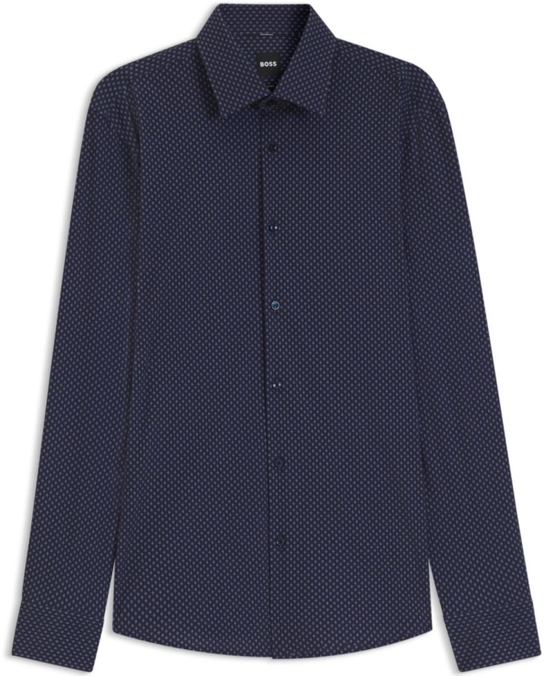 BOSS by Men's Printed Performance-Stretch Fabric Slim-Fit Dress Shirt