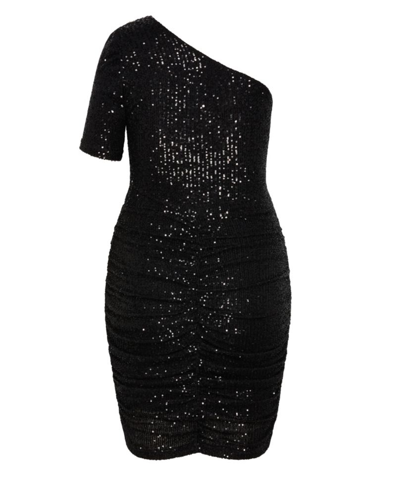 Plus Size Angelina Asymmetrical Neck Ruched Dress