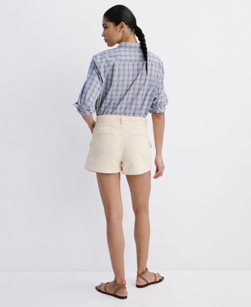 Women's Mid-Rise Flap Pockets Denim Shorts, 2.36" Inseam