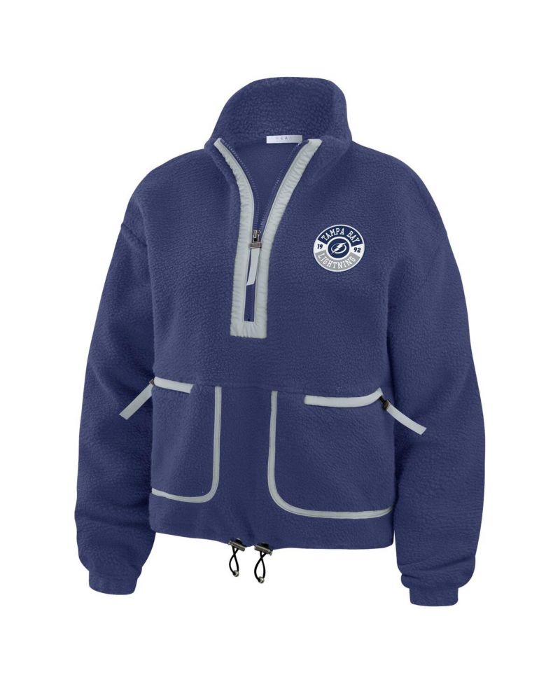 Women's Blue Tampa Bay Lightning Polar Fleece Half-Zip Jacket