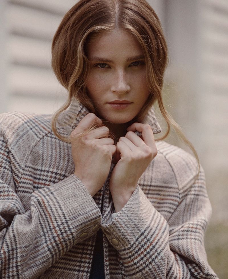 Women's Sutton Tailored Plaid Long Coat