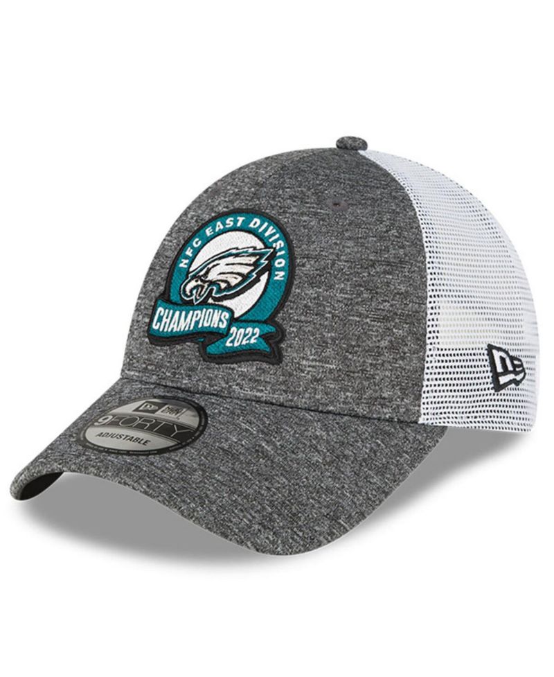 Men's Heather Gray Philadelphia Eagles 2022 NFC East Division Champions Locker Room 9FORTY Adjustable Hat