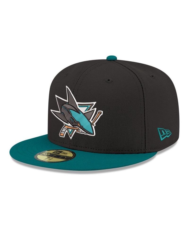 Men's Black San Jose Sharks Core Logo Two-Tone 59FIFTY Fitted Hat
