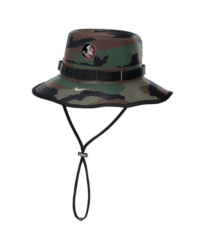 Men's Camo Florida State Seminoles 2024 Military Appreciation Apex Bucket Hat