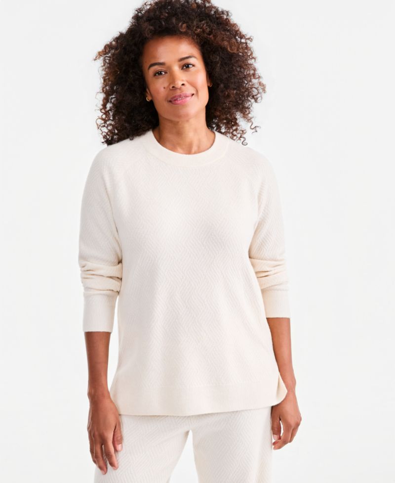 Petite Crew-Neck Long-Sleeve Lightweight Cardigan Sweater