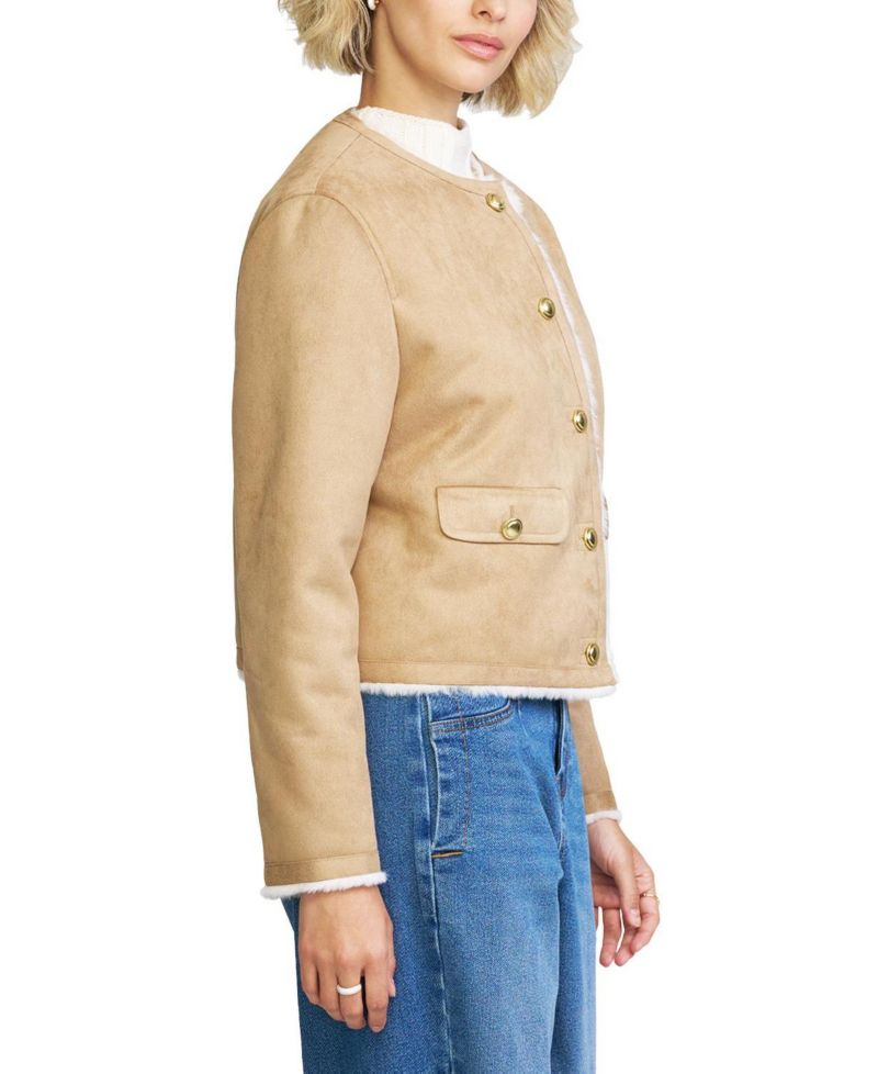 Women's Faux Shearling Cropped Jacket