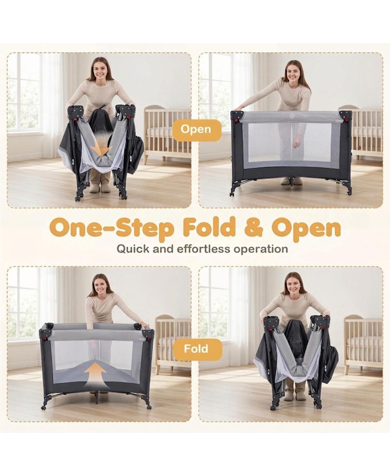 Baby 5-in-1 Portable Bedside Bassinet with Music Box
