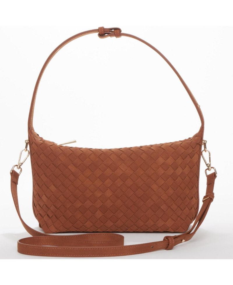 Denva Denim Baguette Shoulder Bag for Women East West Handbag Buckle Detail Casual Chic Everyday Purse