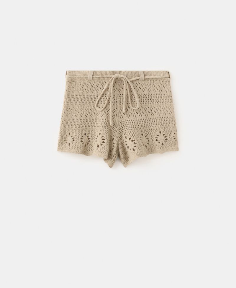 Women's Belt Crocheted Shorts