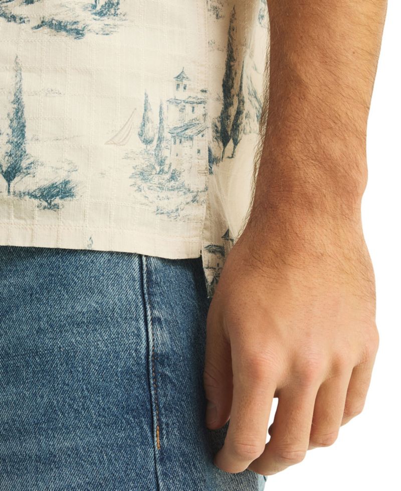 Men's Scenic Print Camp Collar Shirt