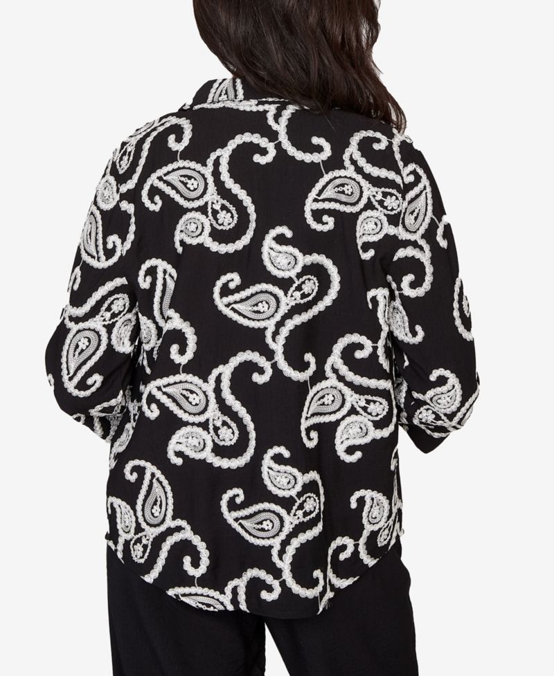 Women's Crowd Pleaser Paisley Embroidered Two in One Top