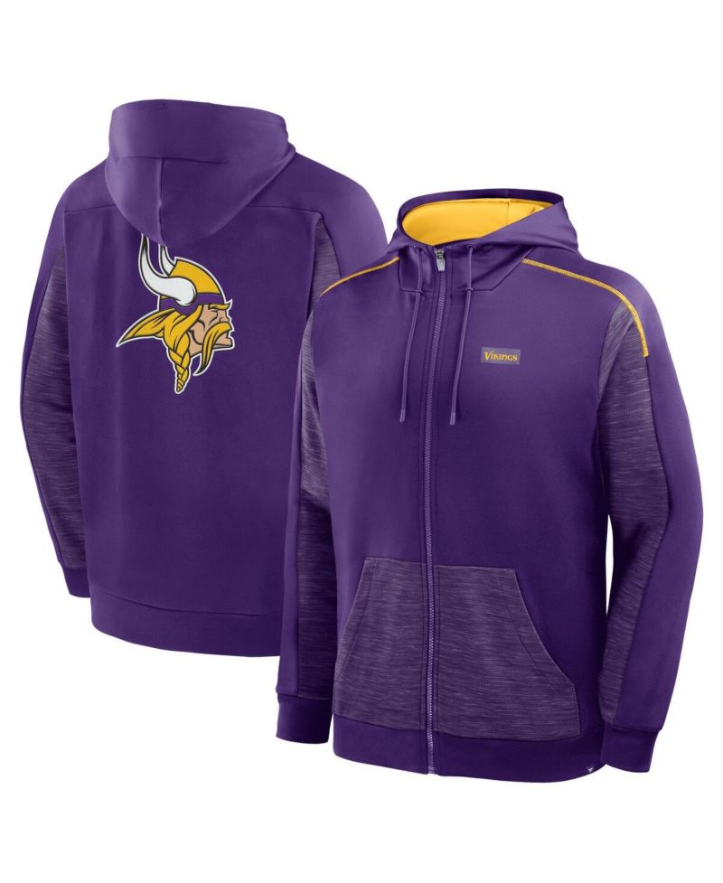 Men's Purple Minnesota Vikings Checkdown Pass Full-Zip Hoodie