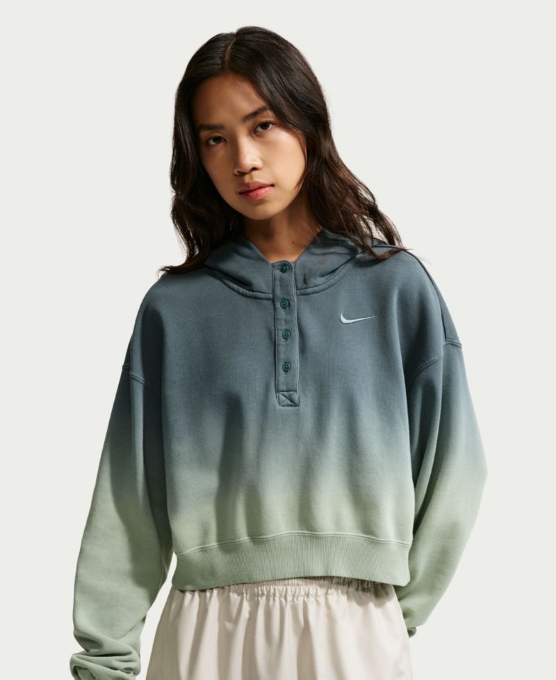 Женская спортивная одежда Phoenix Fleece с капюшоном Henley оверсайз из флиса