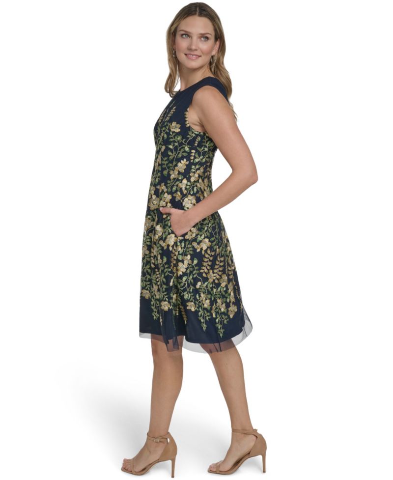 Women's Sleeveless Waist Tie Midi Dress