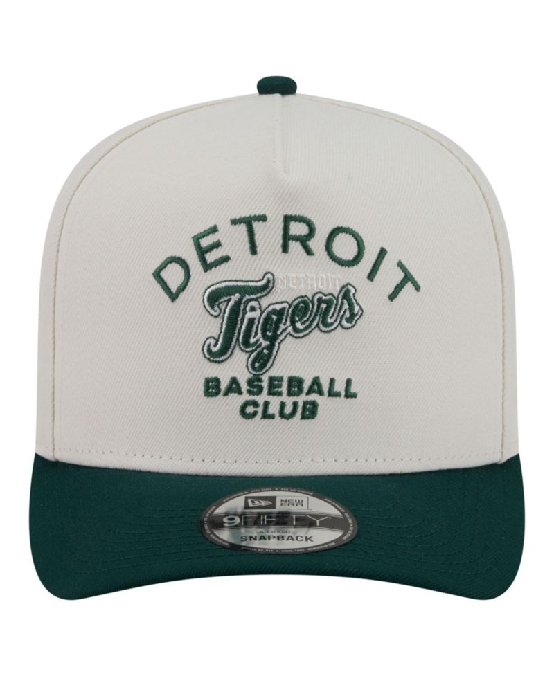 Men's Cream/Dark Green Detroit Tigers Chrome A-Frame 9FIFTY Snapback Hat
