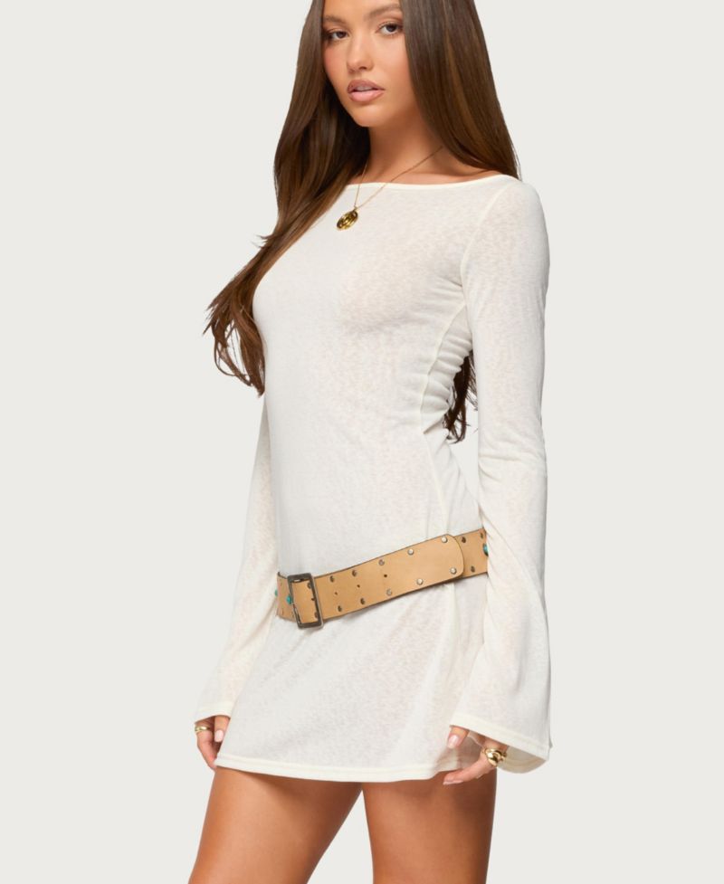 Women's Noria Sheer Flared Sleeve Mini Dress