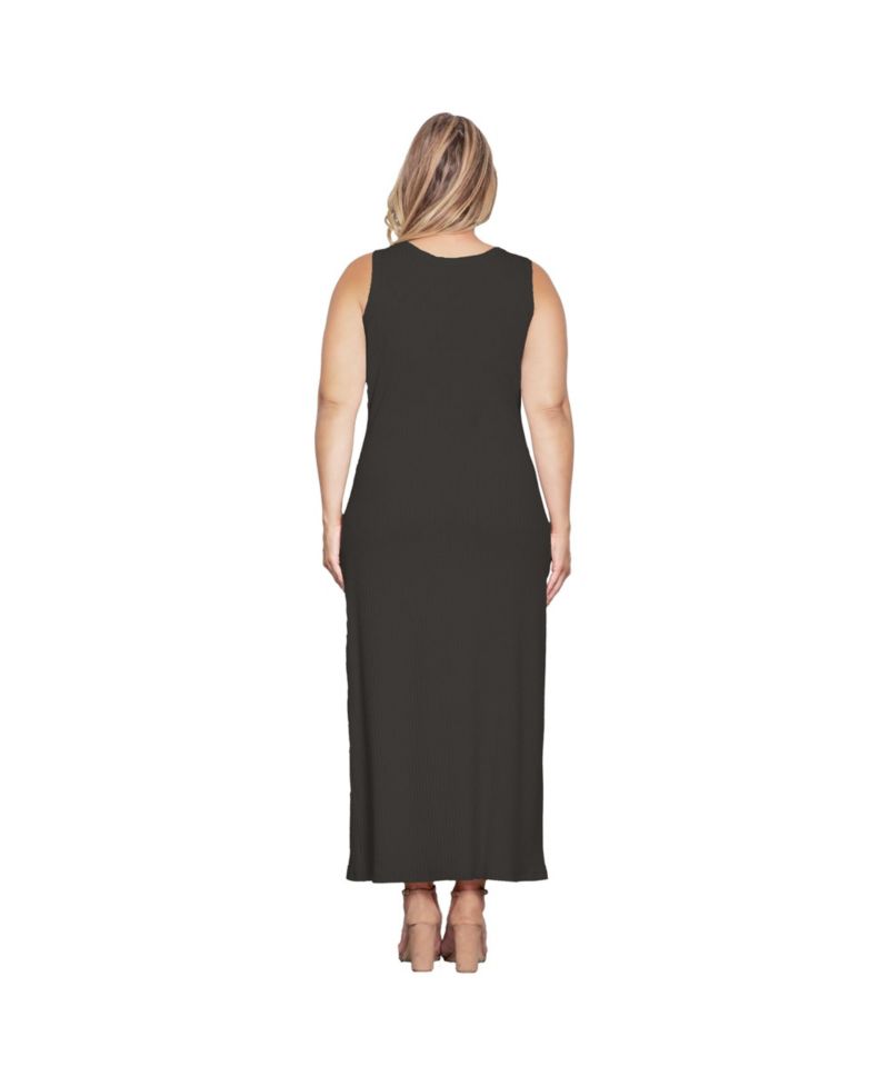 Women's Sleeveless Rib-Knit Maxi Dress