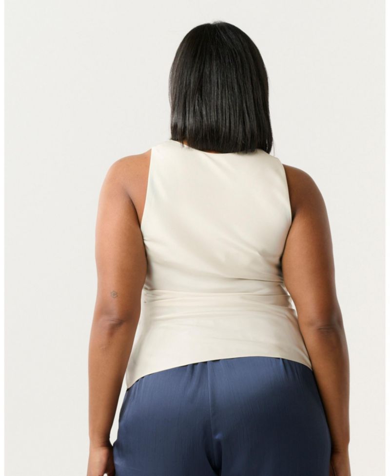 Plus Size Tahni Cowl Neck Satin Tank Top