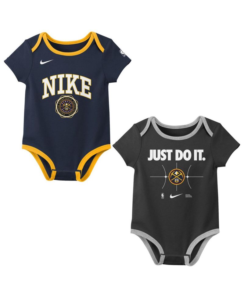 Newborn Navy/Black Denver Nuggets Just Do It 2-Pack Bodysuit Set