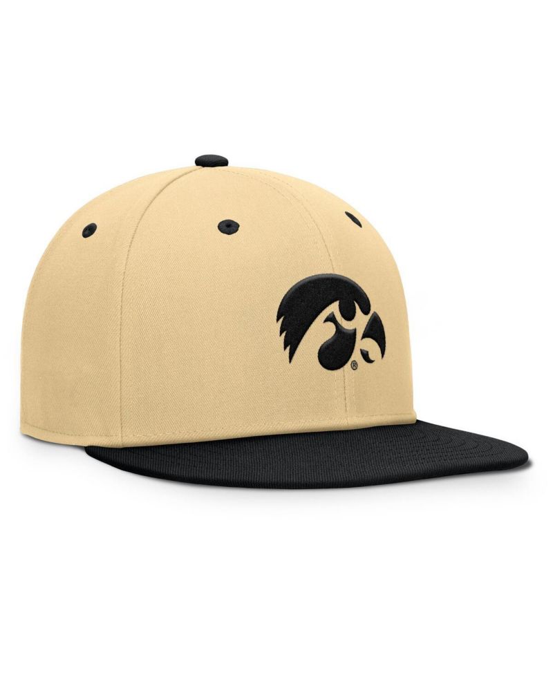 Men's Khaki/Black Iowa Hawkeyes Balance Fitted Hat